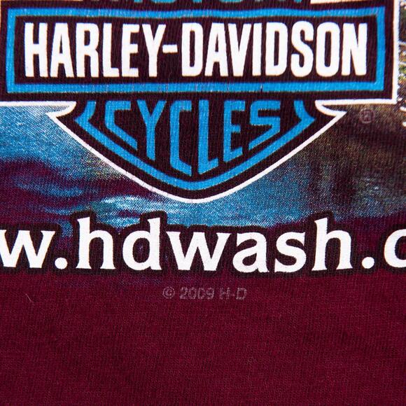 Harley-Davidson Washington DC Graphic T Shirt Mens XL Made In USA 2009 Burgundy - Picture 4 of 7